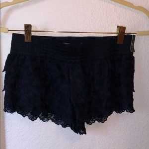 Abercrombie & Fitch navy blue lace shorts